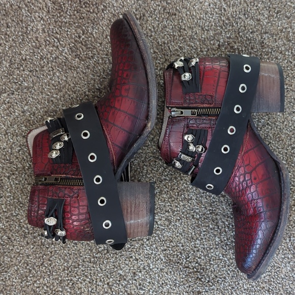 Freebird By Steven Freebird Red Saloon Shoes Booties - Picture 2 of 14